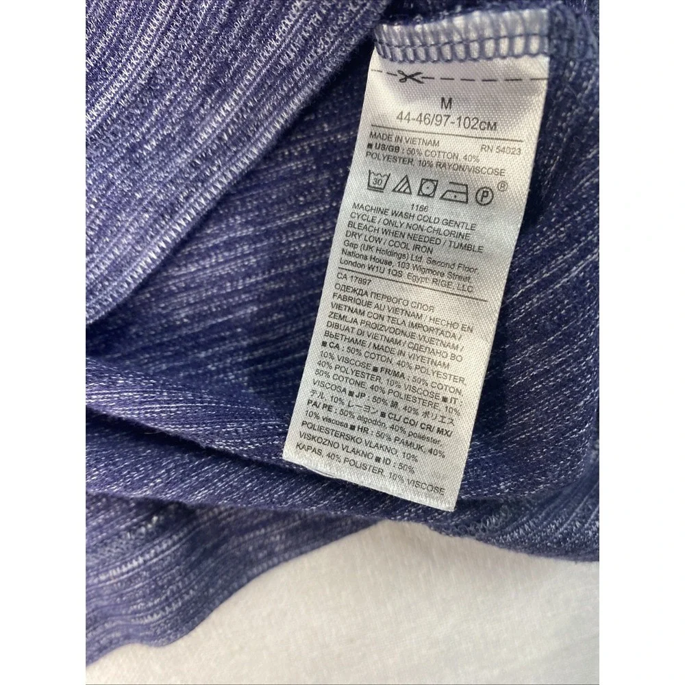 Banana Republic Mens Medium Polo‎ Textured Blue Knit Short Sleeve  Size M